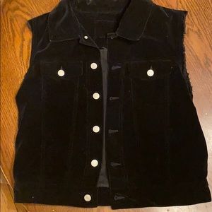Black velvet vest